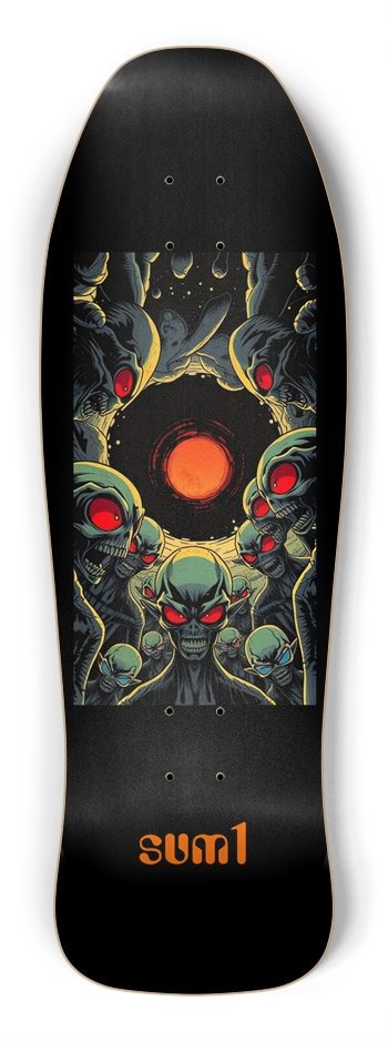 sum1sk8boards aliens black hole shredder shape board Shredder Shape by ...