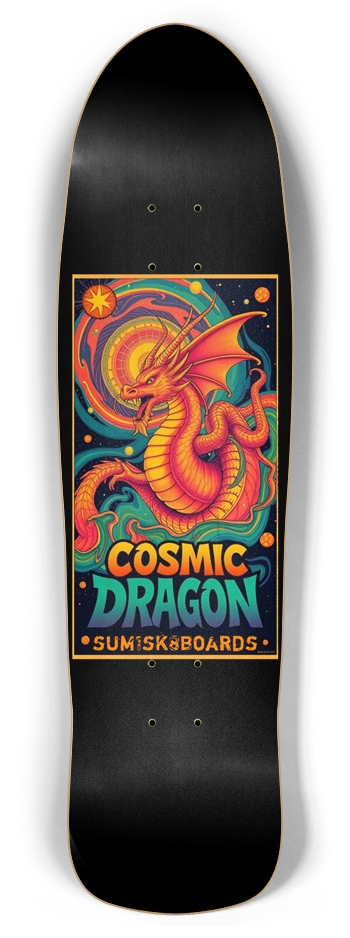 sum1sk8boards cosmic dragon retro rocket shape board 