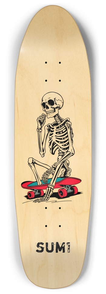 sum1sk8boards thinking skeleton 2 natural punk nose pool board 