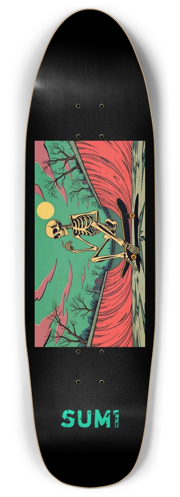 sum1sk8boards thinking skeleton punk nose pool board 