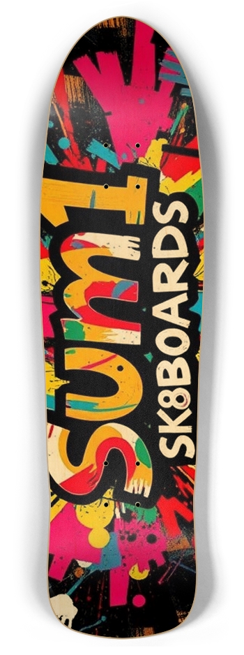 sum1sk8boards logo retro rocket shape board 