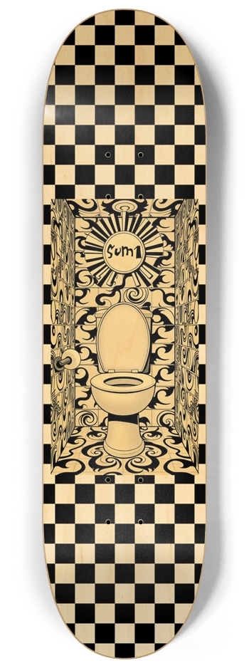 sum1sk8boards natural checkered toilet 8 1/4 board 8-1/4 Skateboard Deck