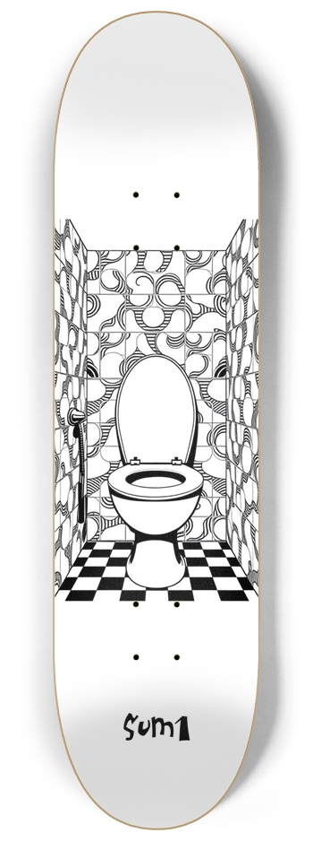 sum1sk8boards bowl room black & white 8 1/4 board 