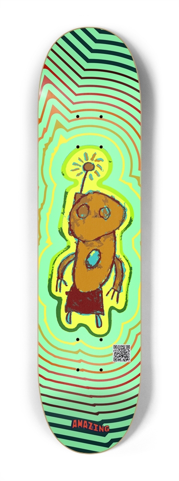 Roboto Green - Kids 7-1/4 Mini/Kid Skateboard