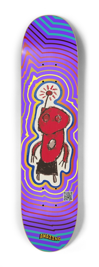 Roboto Purple - Kids 7-1/4 Mini/Kid Skateboard