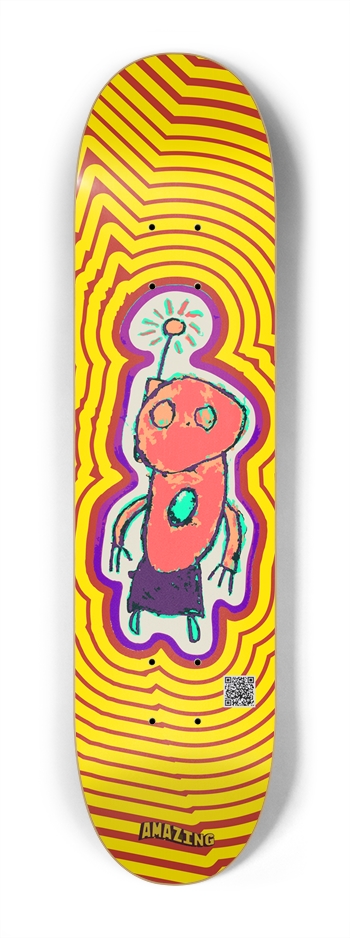 Roboto Yellow - Kids 7-1/4 Mini/Kid Skateboard