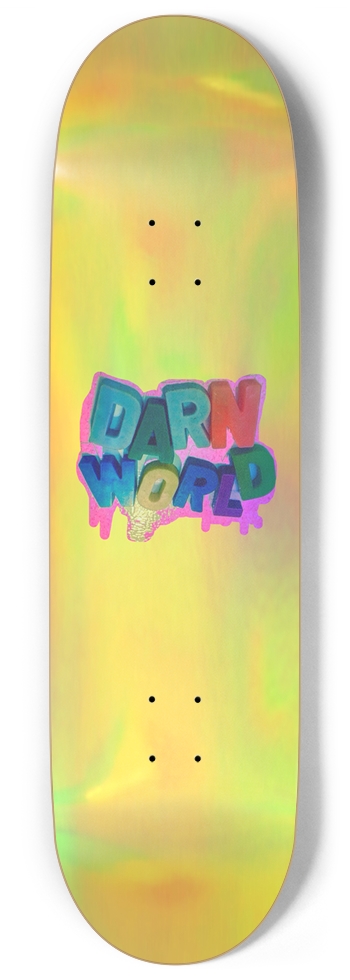 DARN WORLD Yellow 9” Holo 9 Inch Skateboard