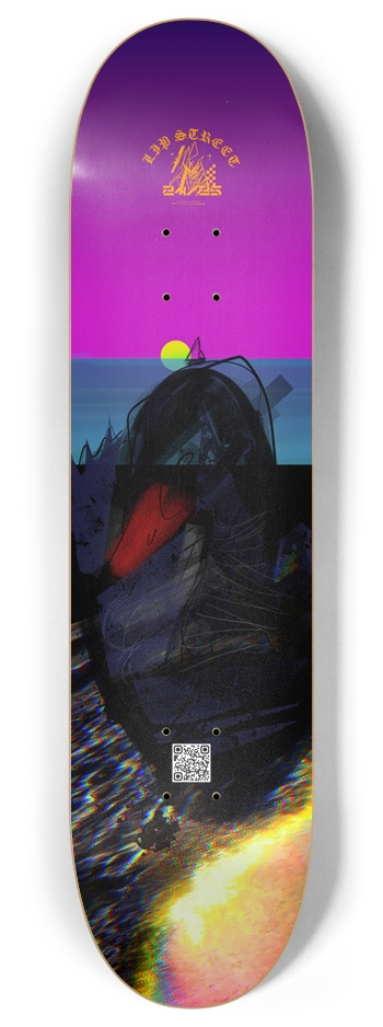 'BLK SWAN RISING' POPSICLE STICK 8 Inch Skateboard Deck
