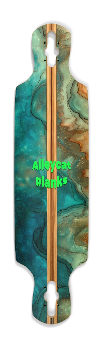 Marbled Surf Deck Skateboard Drop Through Longboard