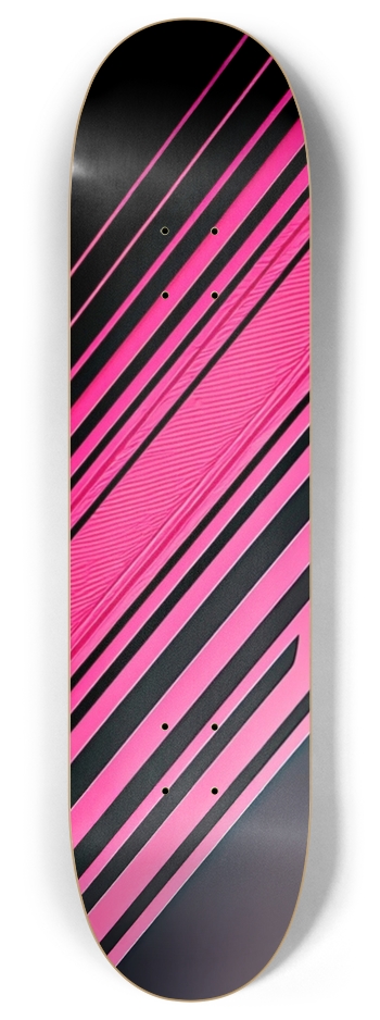Black and pink striped pattern 8 Inch Skateboard Deck