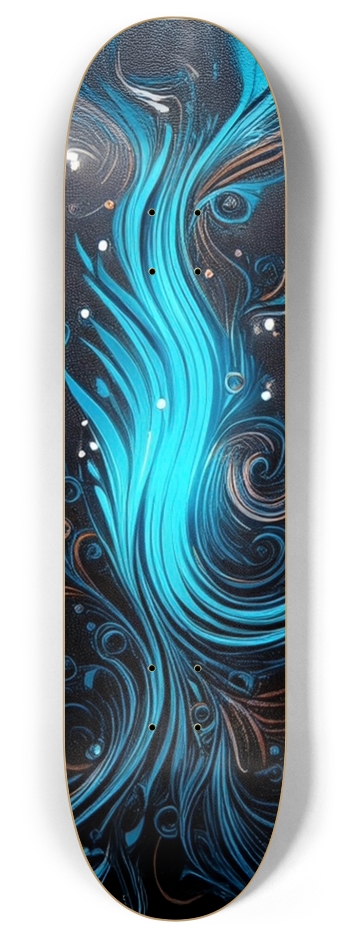 Black and Blue Patten Custom Skateboard and Art