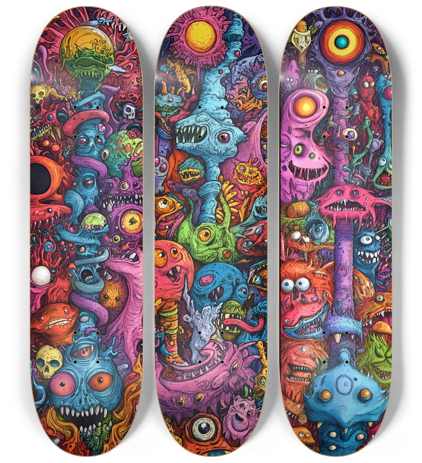 Mindscream 3 deck custom Skateboard Series 3 Deck Wall Series