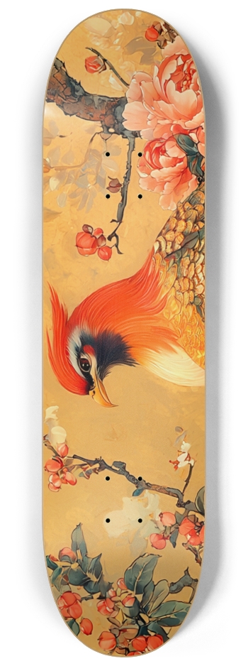 phoenix and peony flowers custom Skateboard Series #1 8-1/4 Skateboard Deck