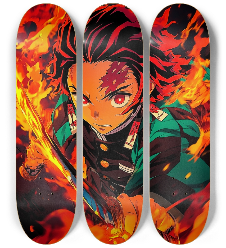 Tanjiro Demon slayer custom Skateboard Series 3 Deck Wall Series