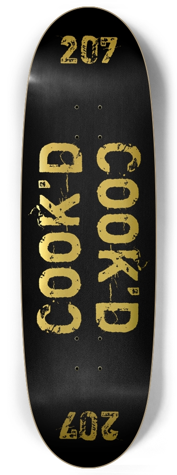 Cook’d Maine 207 gold foil egg skateboard deck