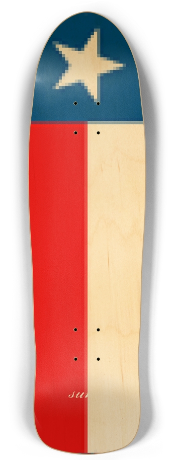 sum1sk8boards Texas flag retro rocket shape board 