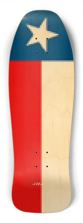 sum1sk8boards Texas flag shredder shape board 