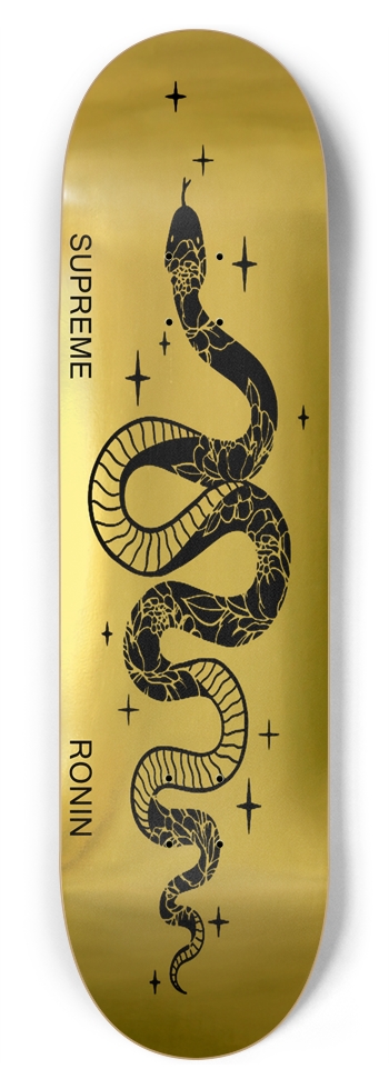 RONIN Supreme Snake Plan Whiteout Reverse Gold II Deck 8-3/4 Inch Skateboard