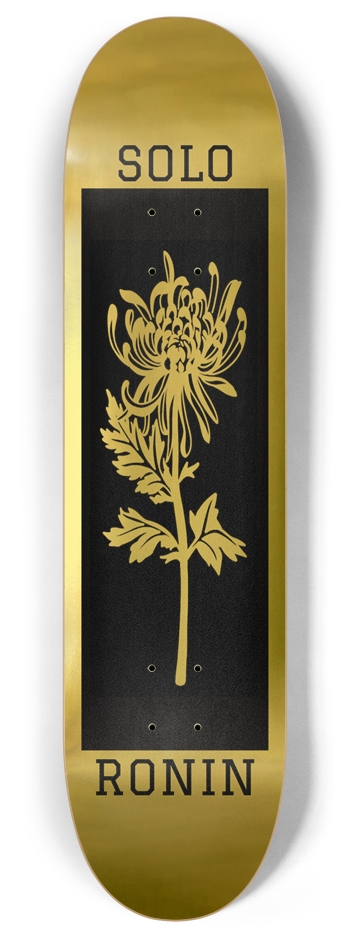 RONIN DECKS SOLO White Flower Stencil Black Background