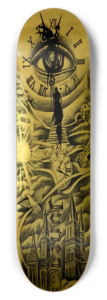 RONIN DECKS Time Eye Silhouette Dove Tower June Cards 8-3/4 Inch Skateboard