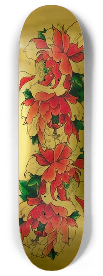 RONIN gold flower warp 8 Inch Skateboard Deck