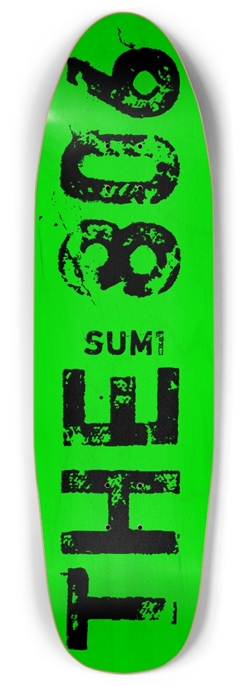 sum1sk8boards the 806 natural green stained punk nose pool board 