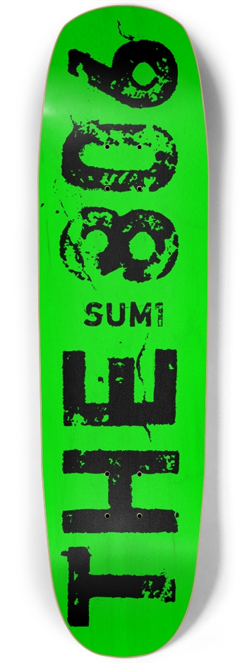 sum1sk8boards the 806 natural green stained square nose board 