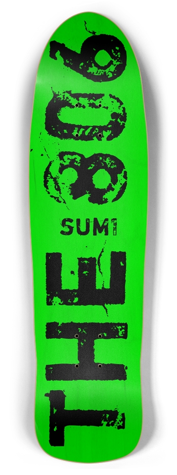sum1sk8boards the 806 natural green stained retro rocket shape board