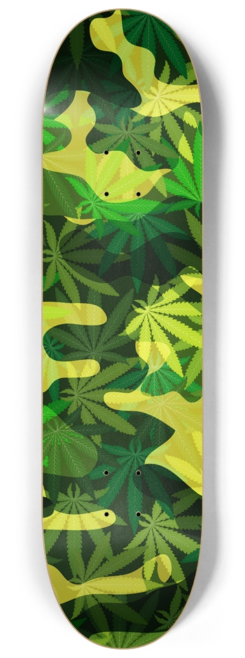 Cannabis Leaf Camo Deck 8-1/4 Skateboard Deck