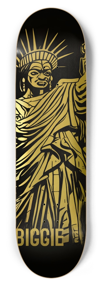 BIGGIE AFRICAN LADY LIBERTY 02 GOLD DECK 8-3/4 Inch Skateboard