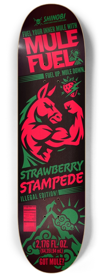 MULE FUEL: STRAWBERRY STAMPEDE 8-1/4 Skateboard Deck