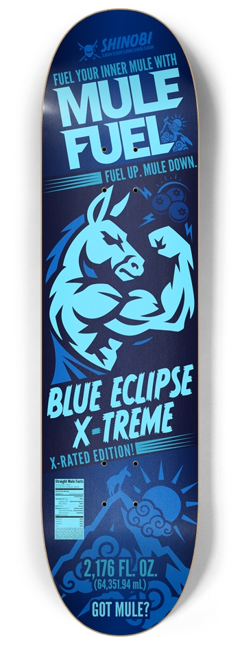 MULE FUEL: BLUE ECLIPSE X-TREME 8-1/4 Skateboard Deck