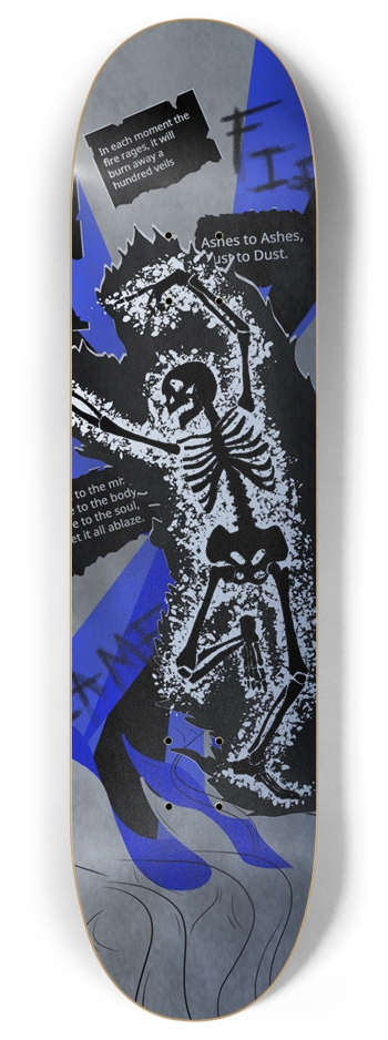 Flame Skeleton Skateboard 8 Inch Skateboard Deck