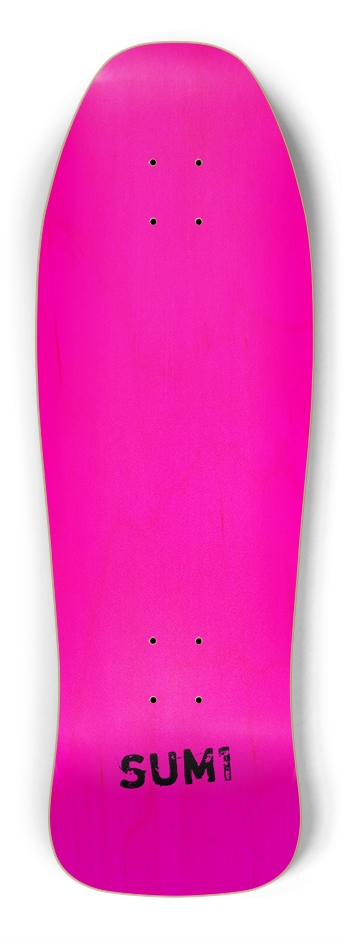 sum1sk8boards blank natural pink stained old school shredder shape skateboard  Shredder Shape