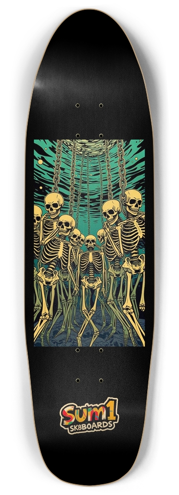 sum1sk8boards chained skeletons punk nose pool board