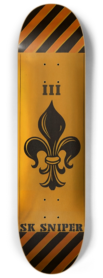 SK SNIPER Fleur-de-lis CON DECK 01 8-1/4 Skateboard Deck