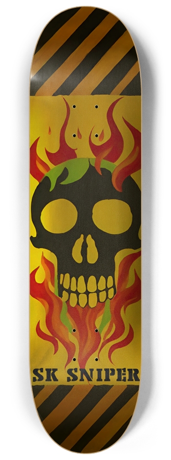 SK SNIPER SAVAGE SKULL DECK 01 8-1/4 Skateboard Deck