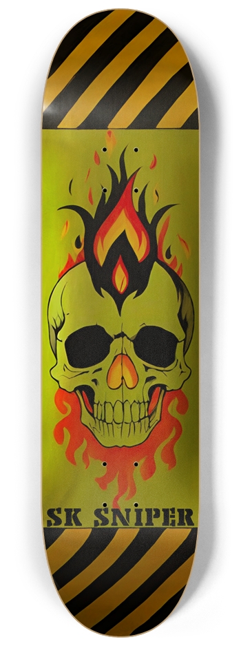 SK SNIPER SAVAGE SKULL DECK 03 8-1/4 Skateboard Deck