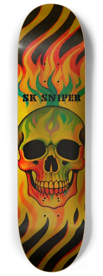 SK SNIPER SAVAGE SKULL DECK 07 8-1/4 Skateboard Deck