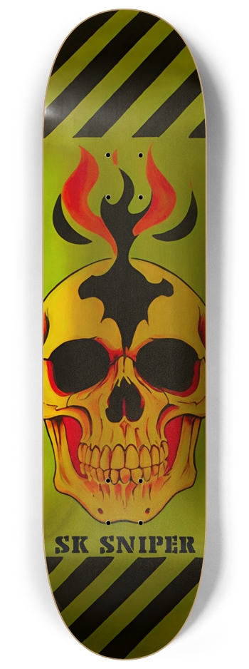 SK SNIPER SAVAGE SKULL DECK 06 8-1/4 Skateboard Deck