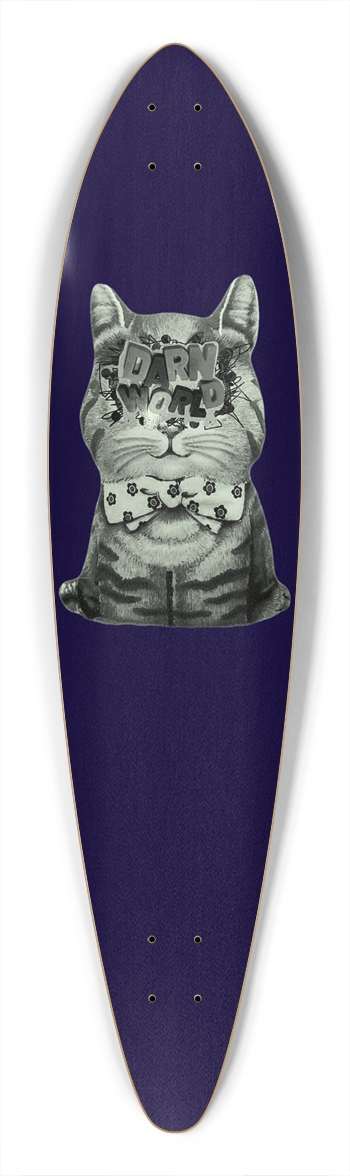 DARN KITTY midnight noir 9.125” Glow Pintail Longboard