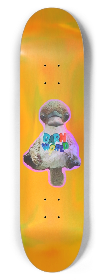 DARN CUTE orange 7.75” Holo 7-3/4 Skateboard Deck