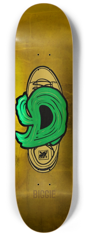 BIGGIE HOOD DECK 01 GOLD 8-1/4 Skateboard Deck