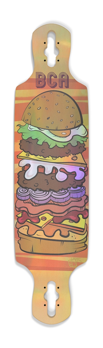 Holographic Cheeseburger Longboard