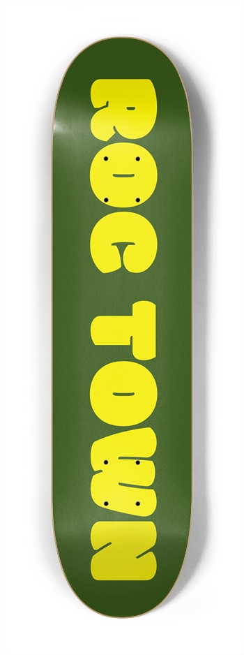Roc Town Green/Yellow “Town Ryder” Kids Deck 7-1/4 Mini/Kid Skateboard