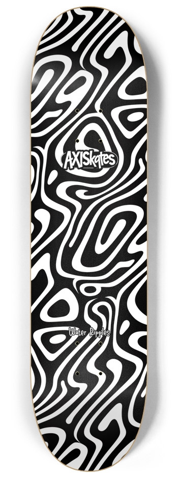 Water Ripples White - Custom Popsicle 8-1/4 Skateboard Deck