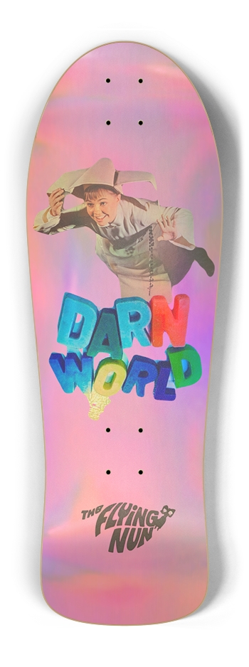 THE FLYING NUN pink 10.25” Holo Old School Shape