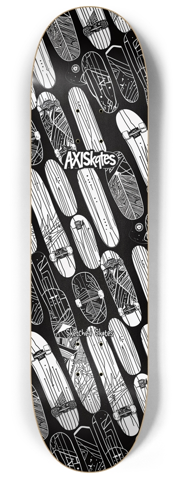 Sketched Skates 1 White - Custom Popsicle