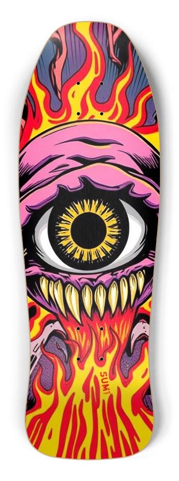 sum1sk8boards eyeball monster old school shredder shape skateboard