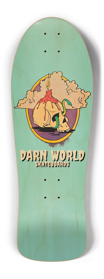 OBLIGATORY SKULL GRAPHIC blue woody 10.25” Old School Shape